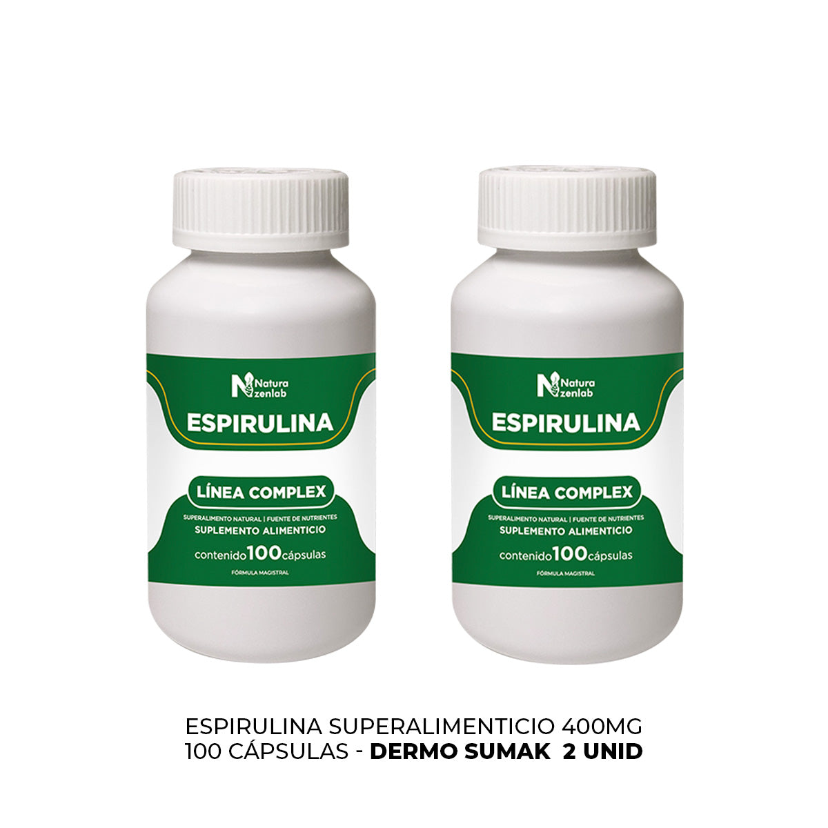 ESPIRULINA SUPERALIMENTO NATURAL 100 CAPS DERMO SUMAK 2 UND - 3