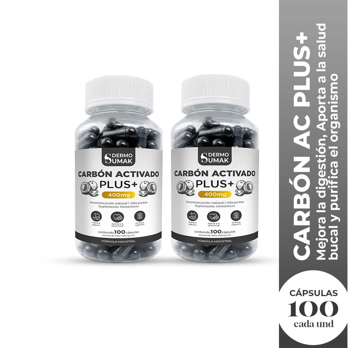 CARBON AC PLUS+ 400MG DERMO SUMAK 2 UND - 2