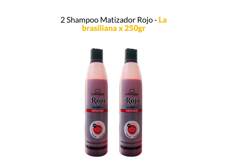 2 SHAMPOO MATIZADOR ROJO - LA BRASILIANA 250GR - 1