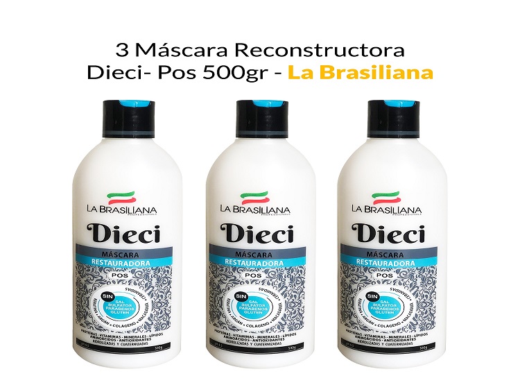 3 MASCARA RECONSTRUTORA DIECI- POS 500GR - LA BRASILIANA - 1