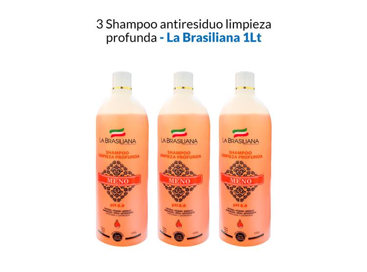 3 SHAMPOO ANTIRESIDUO LIMPIEZA PROFUNDA - LA BRASILIANA 1LT - 1