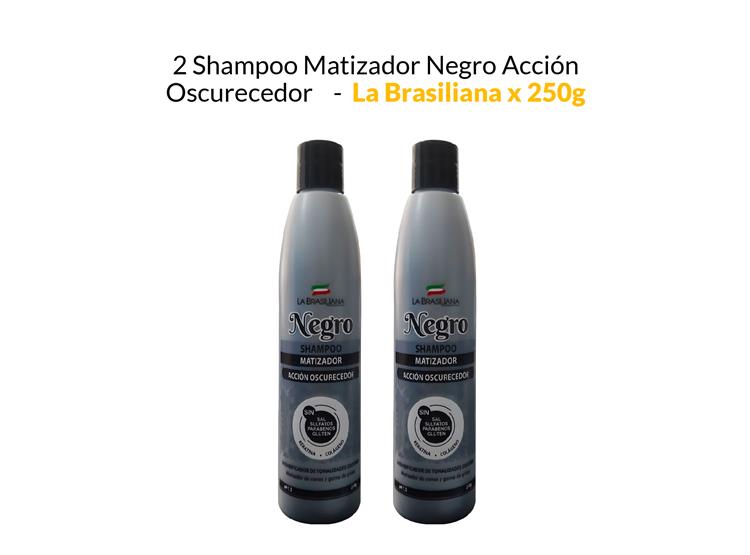 2 SHAMPOO MATIZADOR NEGRO ACCIÓN OSCURECEDOR - LA BRASILIANA X 250G - 1