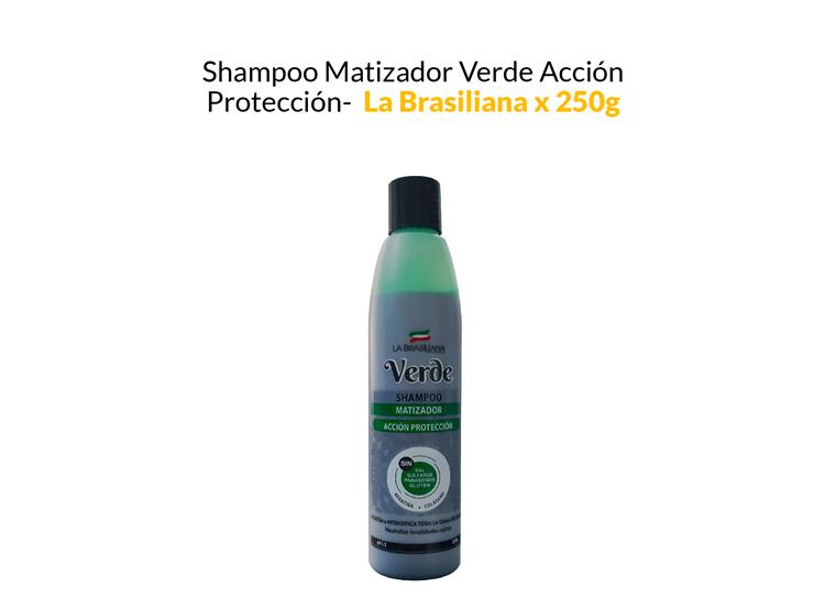SHAMPOO MATIZADOR VERDE ACCIÓN PROTECCIÓN - LA BRASILIANA X 250G - 1