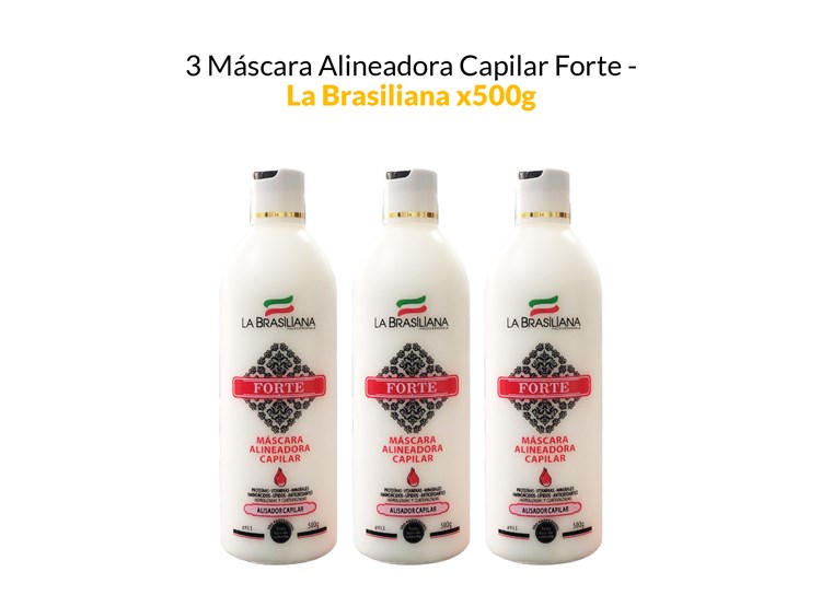 3 MÁSCARA ALINEADORA CAPILAR FORTE - LA BRASILIANA X500G - 1