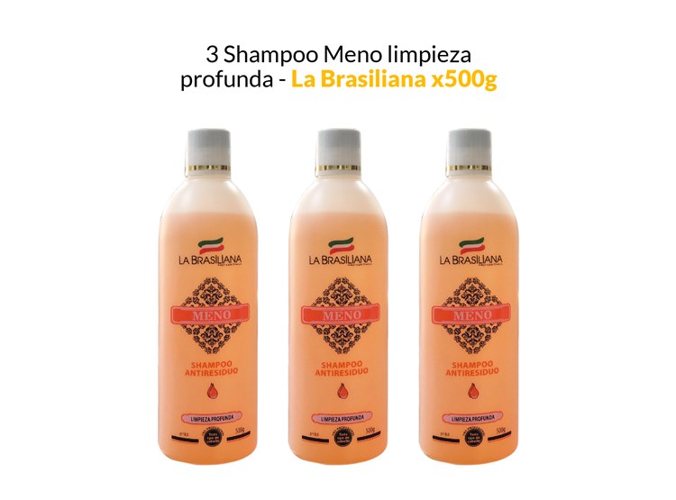 3 SHAMPOO ANTIRESIDUO LIMPIEZA PROFUNDA - LA BRASILIANA 500GR - 1
