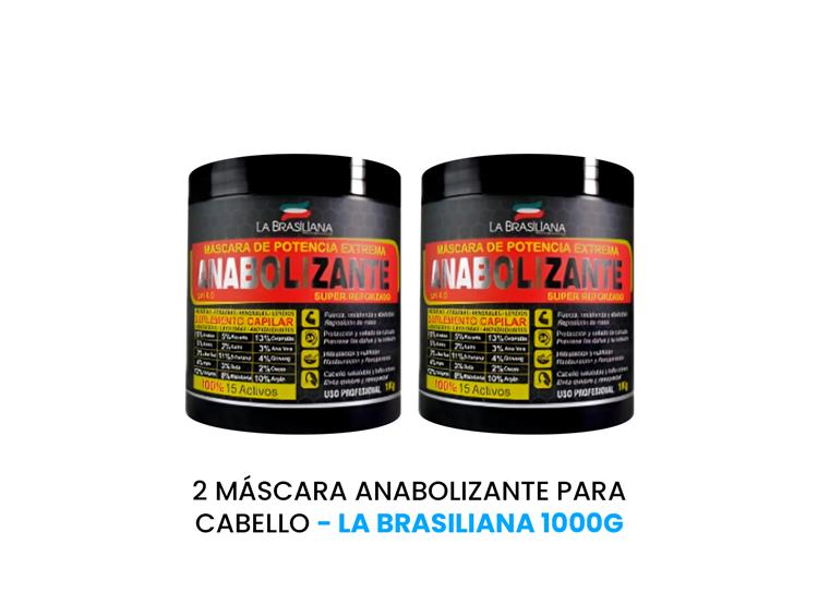2 MÁSCARA ANABOLIZANTE PARA CABELLO - LA BRASILIANA 1000G - 1