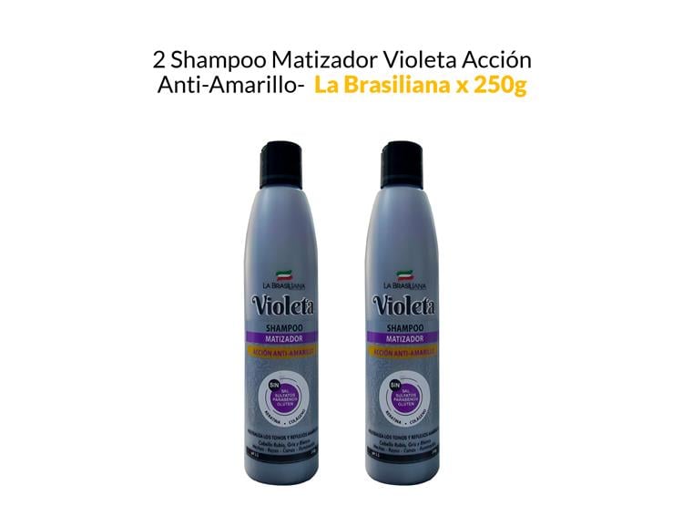 2 SHAMPOO MATIZADOR VIOLETA ACCIÓN ANTI-AMARILLO - LA BRASILIANA X 250G - 1