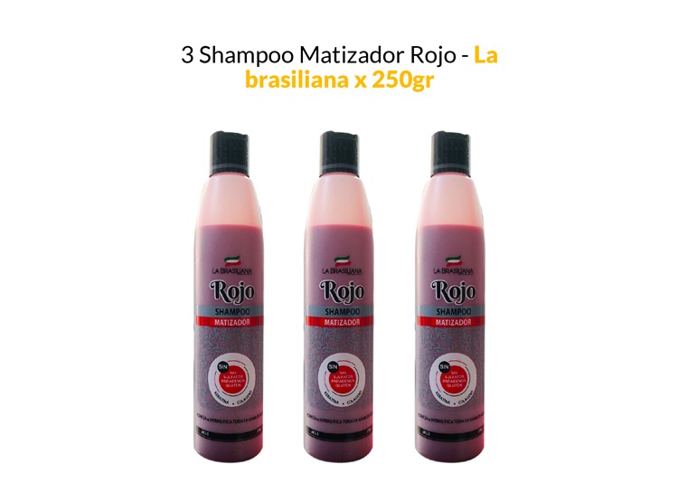 3 SHAMPOO MATIZADOR ROJO - LA BRASILIANA 250GR - 1