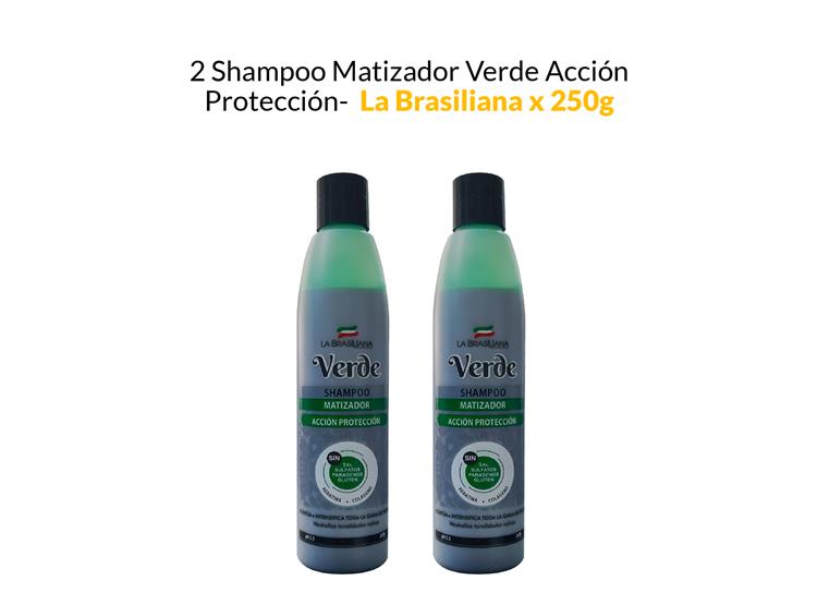 2 SHAMPOO MATIZADOR VERDE ACCIÓN PROTECCIÓN - LA BRASILIANA X 250G - 1