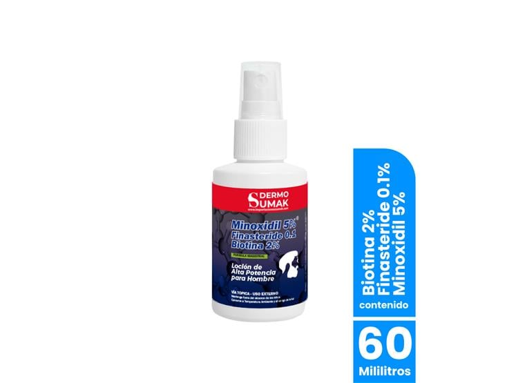 LOCION MINOXIDIL 5% Y FINASTERIDE 0,1 Y BIOTINA 2% 60ML DERMO SUMAK - 1
