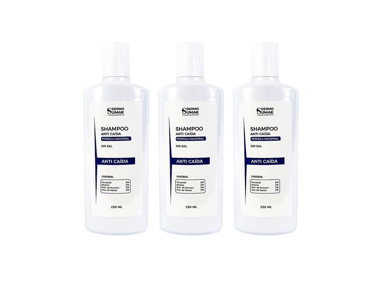 SHAMPOO SIN SAL ANTI CAÍDA 250ML DERMO SUMAK 3 UND - 1