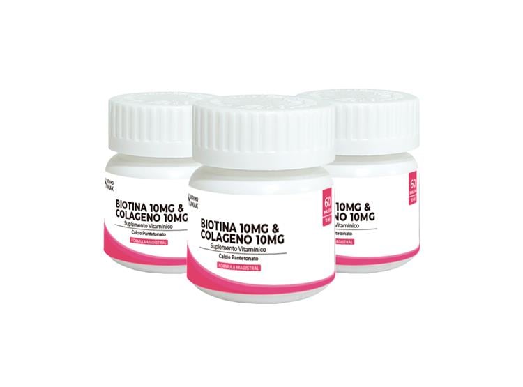 BIOTINA 10MG Y COLAGENO 10MG 60CAPSULAS DERMO SUMAK 3 UND - 2