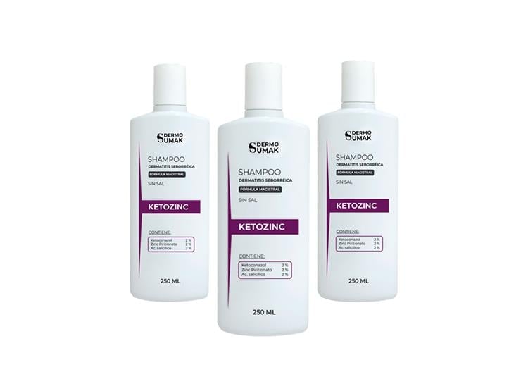 SHAMPOO KETOZINC SIN SAL 250ML DERMO SUMAK 3 UND - 1