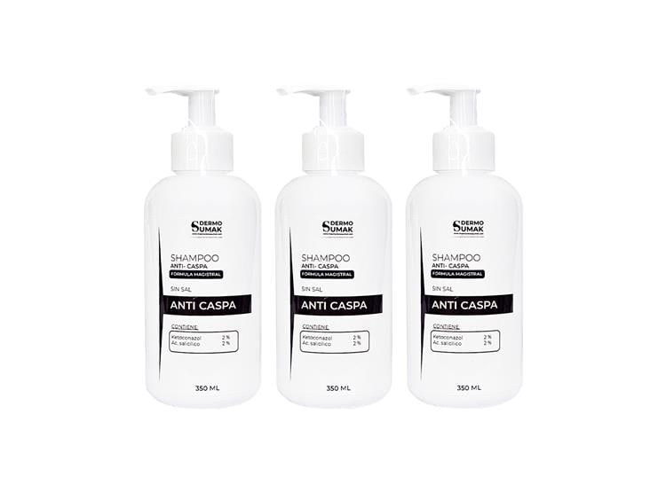SHAMPOO ANTI CASPA SIN SAL 350ML DERMO SUMAK 3 UND - 1