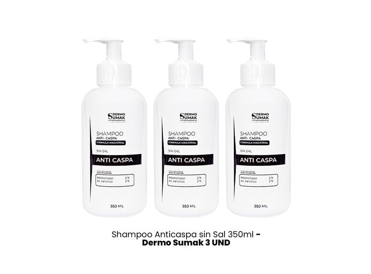 SHAMPOO ANTI CASPA SIN SAL 350ML DERMO SUMAK 3 UND - 2