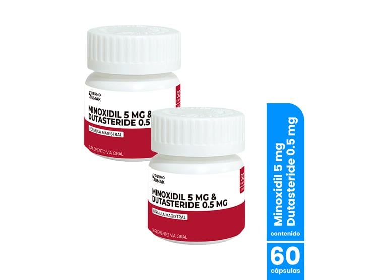 MINOXIDIL 5MG Y DUTASTERIDE 0,5 MG 30CAPS DERMOSUMAK 2 UND - 1