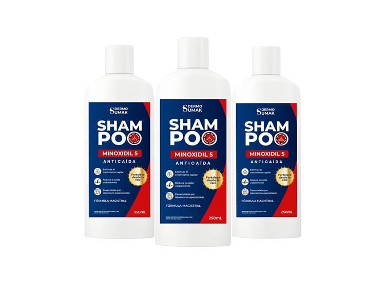 SHAMPOO MINOXIDIL 5% - 250ML DERMO SUMAK 3 UND - 1