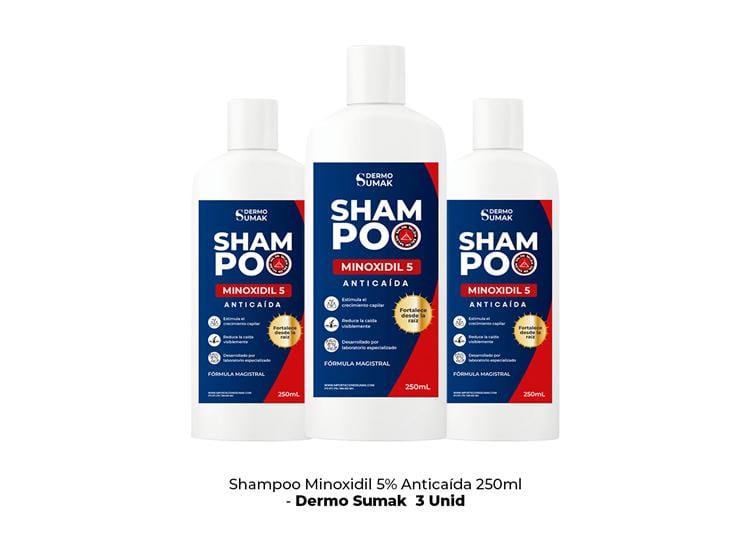 SHAMPOO MINOXIDIL 5% - 250ML DERMO SUMAK 3 UND - 2