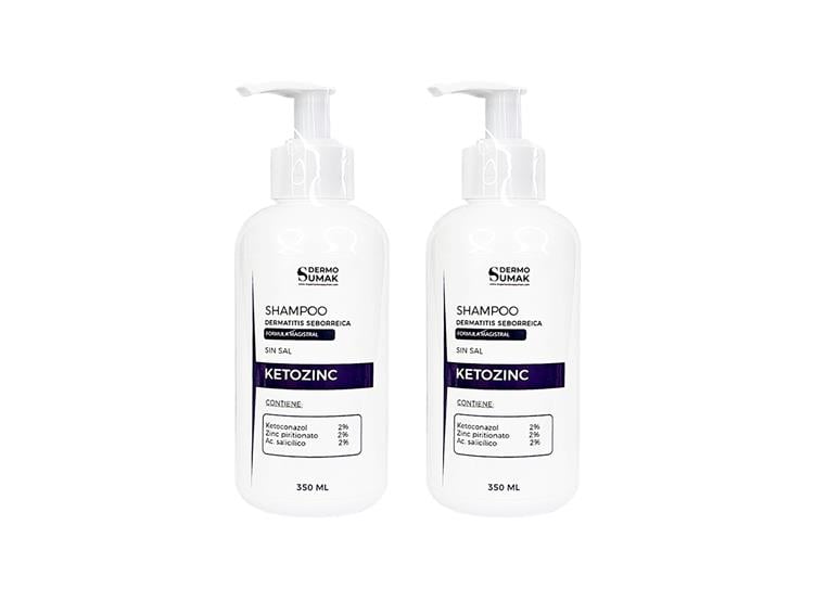 SHAMPOO KETOZINC SIN SAL 350ML DERMO SUMAK 2 UND - 1