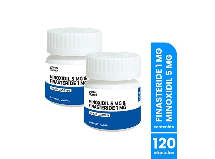 MINOXIDIL 5MG Y FINASTERIDE 1MG 60 CAPS DERMO SUMAK 2 UND - 1