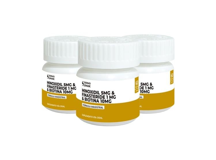 FINASTERIDE 1MG Y MINOXIDIL 5MG Y BIOTINA 10MG 60CAP DERMO SUMAK 3 UND - 2