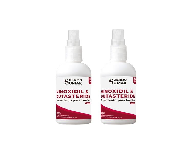 LOCIÓN MINOXIDIL 5% Y DUTASTERIDE 0.5% 60ML DERMO SUMAK 2 UND - 1