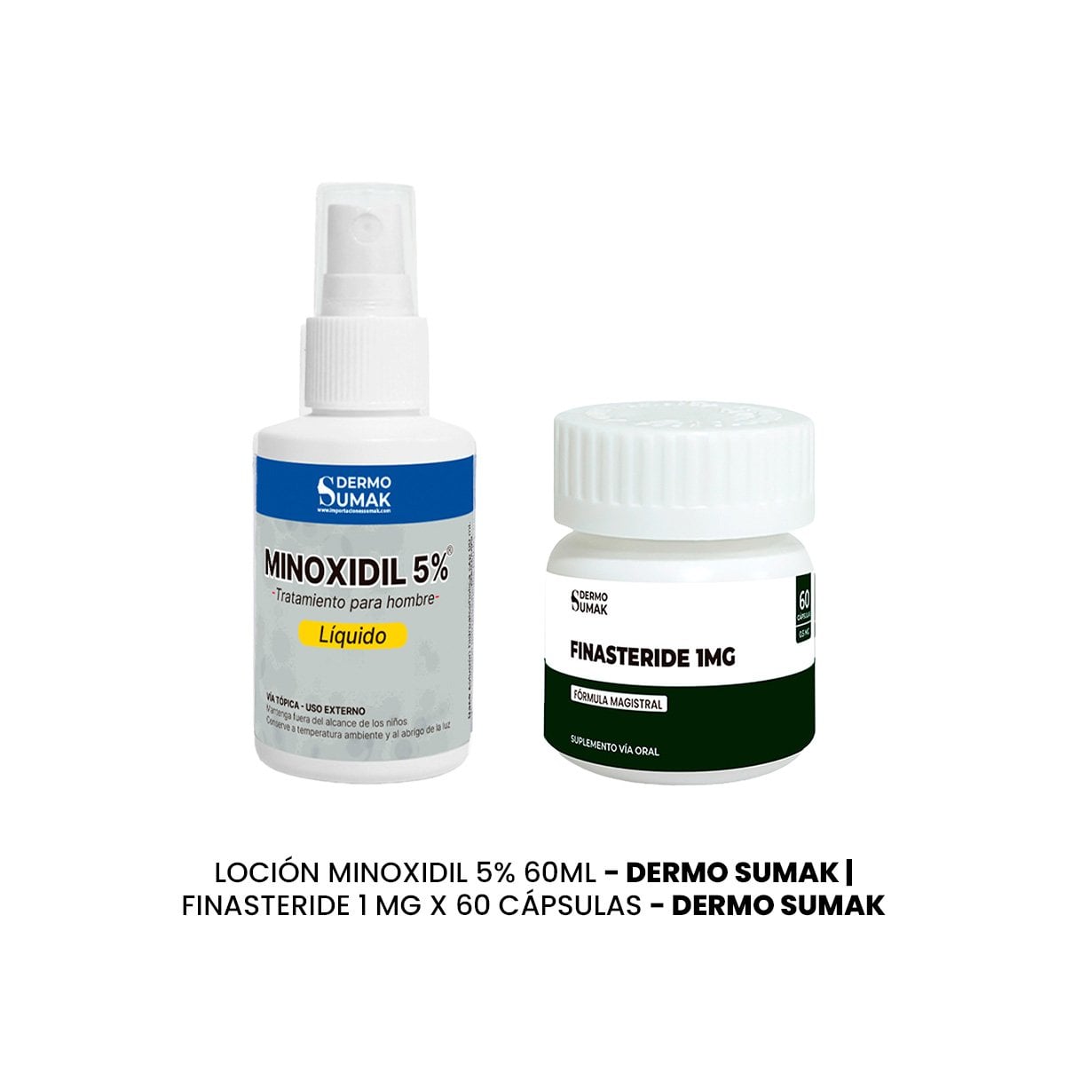 DÚO MINOXIDIL 5MG + FINASTERIDE 1MG 60CAP DERMOSUMAK - 1