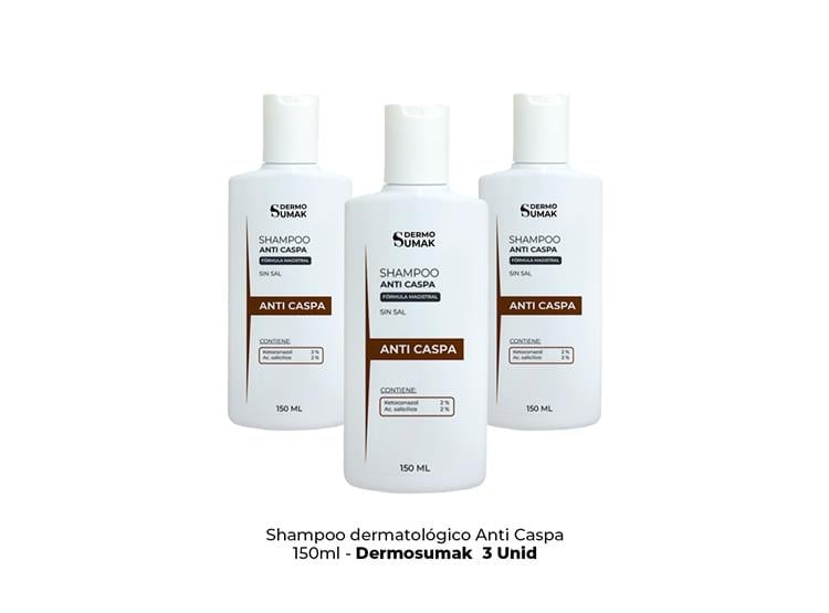 SHAMPOO ANTI CASPA SIN SAL 150ML DERMO SUMAK 3 UND - 2