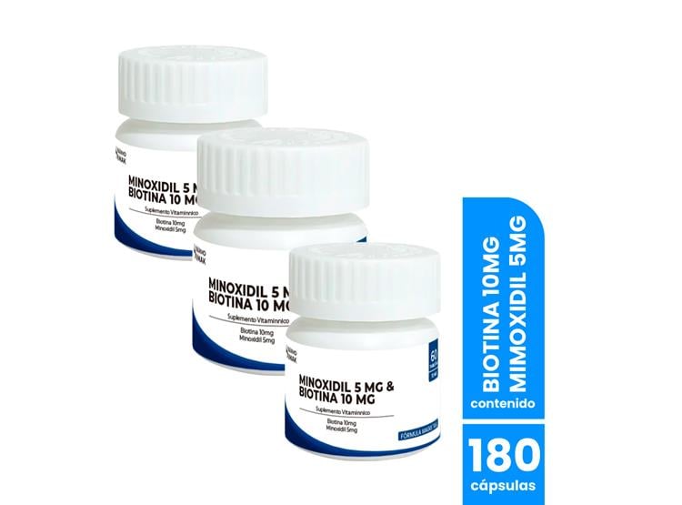 MINOXIDIL 5MG Y BIOTINA 10MG 60CAPSULAS DERMO SUMAK 3 UND - 1