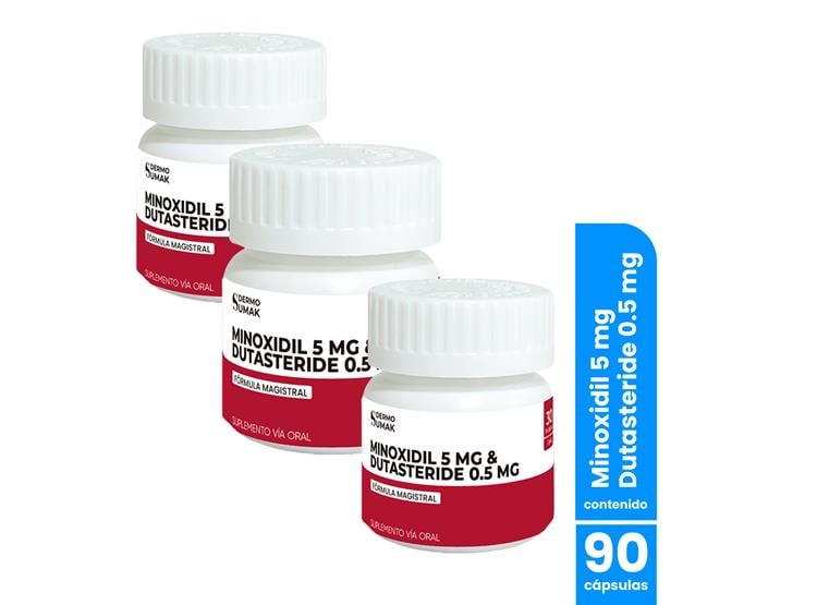 MINOXIDIL 5MG Y DUTASTERIDE 0,5 MG 30CAPS DERMOSUMAK 3 UND - 1