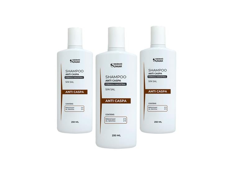 SHAMPOO ANTI CASPA SIN SAL 250ML DERMO SUMAK 3 UND - 1