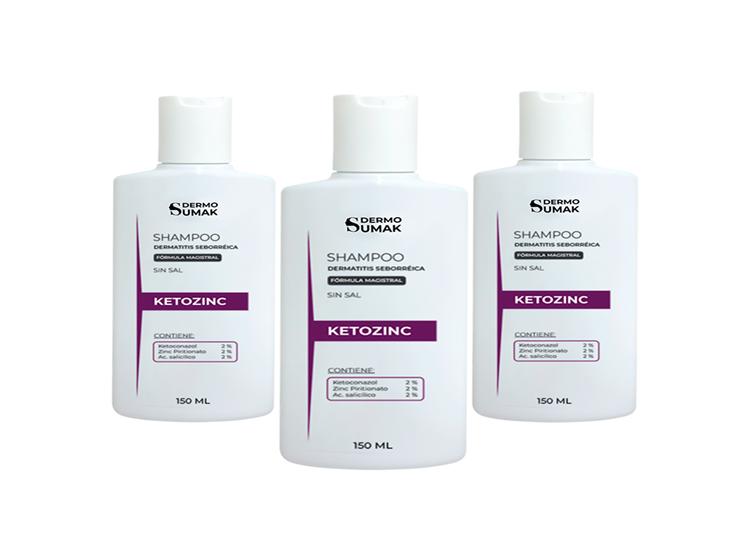SHAMPOO KETOZINC SIN SAL 150ML DERMO SUMAK 3 UND - 1