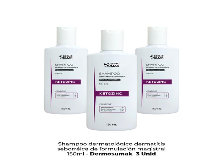 SHAMPOO KETOZINC SIN SAL 150ML DERMO SUMAK 3 UND - 2
