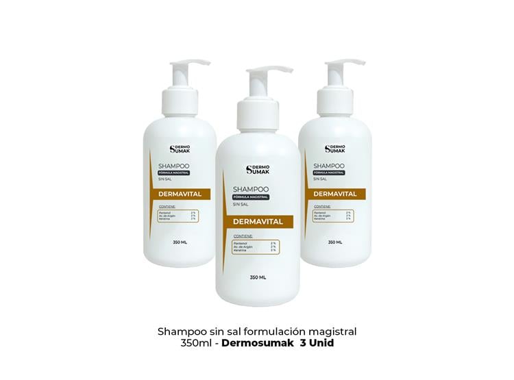 SHAMPOO SIN SAL KERATINA 350ML DERMO SUMAK 3 UND - 2