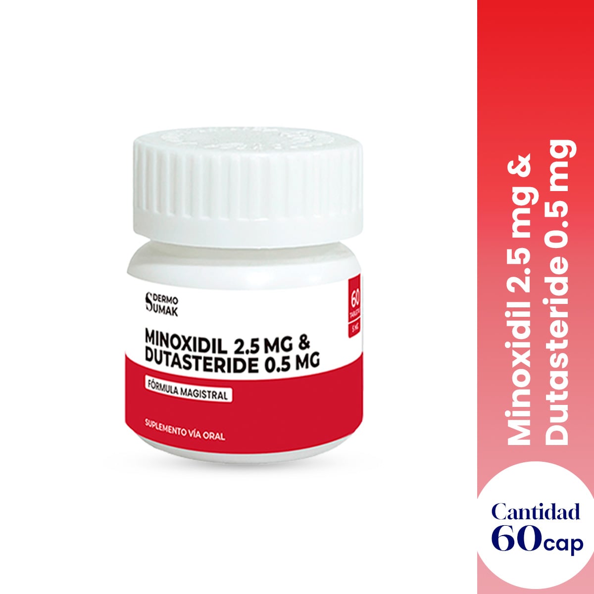 MINOXIDIL 2.5 MG Y DUTASTERIDE 0,5 MG 60 CAPS DERMO SUMAK - 1