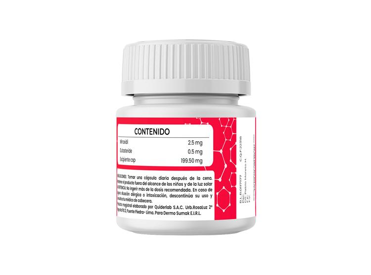 MINOXIDIL 2.5 MG Y DUTASTERIDE 0,5 MG 60 CAPS DERMO SUMAK - 3