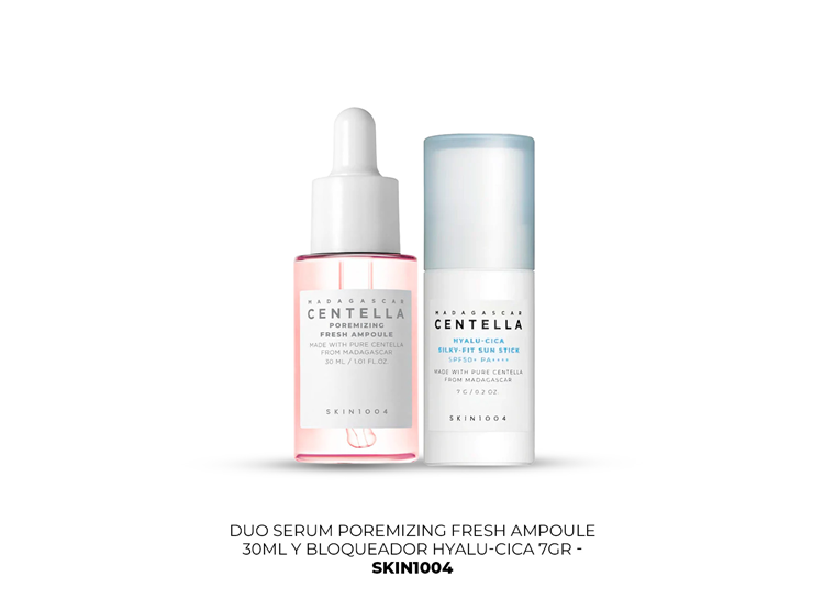 DÚO POREMIZING AMPOULE 30ML + HYALU-CICA SUN SERUM MINI SKIN1004 - 2
