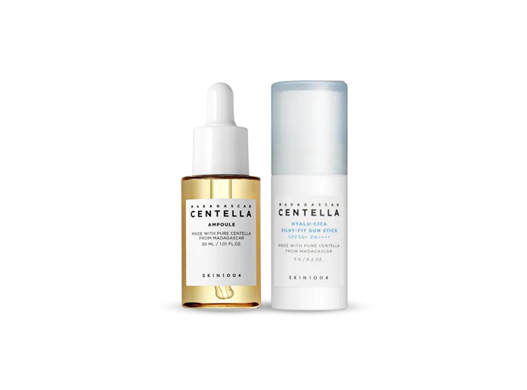 DÚO AMPOULE CENTELLA 30ML + HYALU-CICA SUN SERUM MINI SKIN1004 - 1