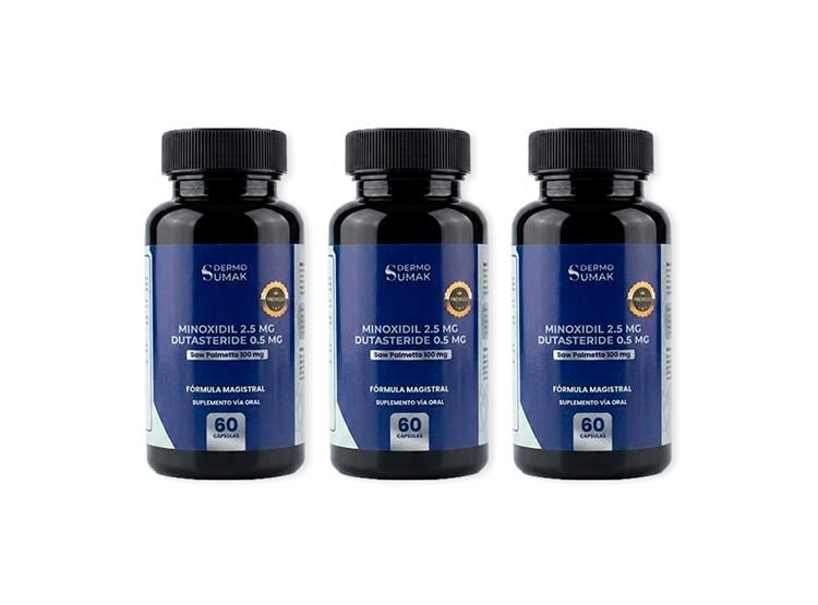 MINOXIDIL 2.5 MG Y DUTAST.0.5M Y SAW PALMETTO 60 CAP. DERMO SUMAK 3UND - 1