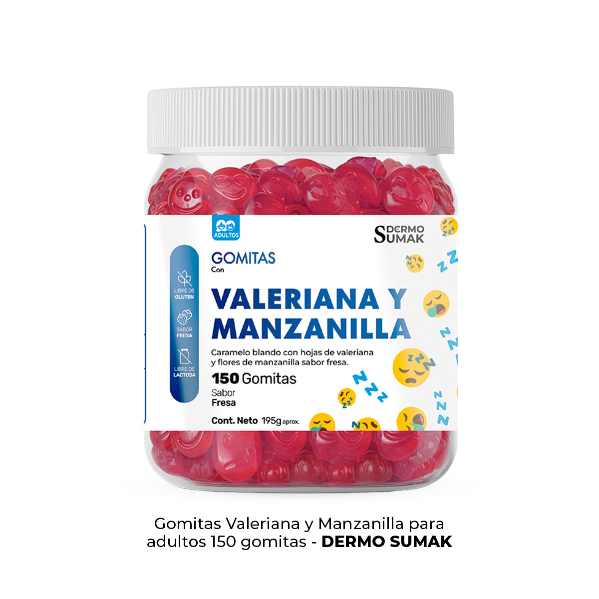 GOMITAS VALERIANA Y MANZANILLA ADULTO 150 GOMITAS DERMO SUMAK - 1