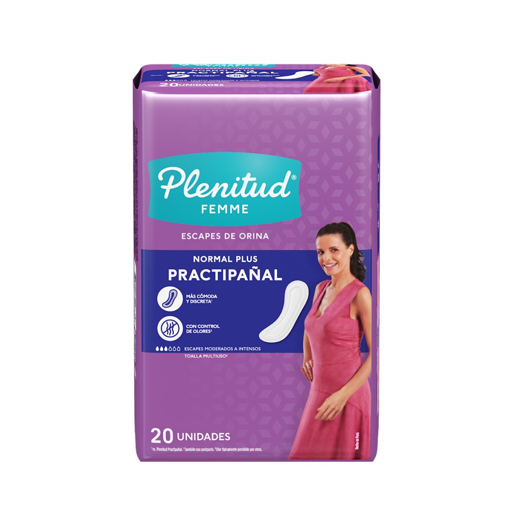 TOALLA ADULTO PLENITUD FEMME REGULAR SIN ALAS X20 UN - 1