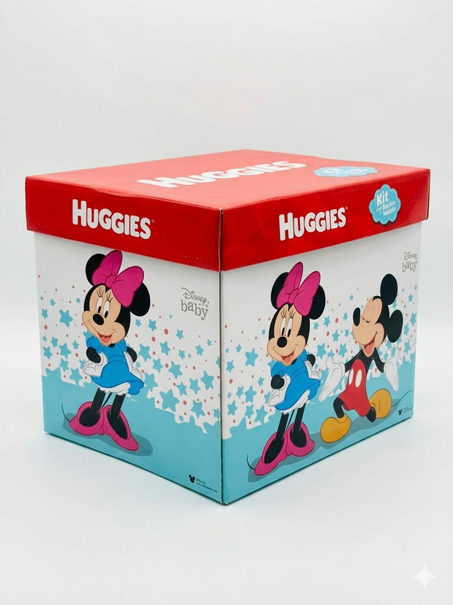 CJTO NIÑA HUGGIES BODY + PANTALÓN ALGODÓN ORGÁNICO DISEÑO NUBES ROSADO TALLA 6 MESES + PORTACHUPÓN Y CAJA DISNEY DE REGALO - 4