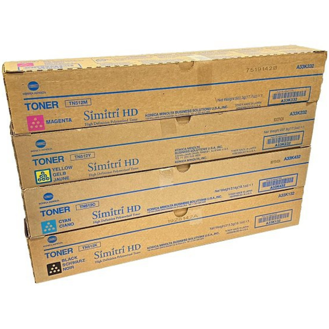 PACK DE TONER DE IMPRESION KONICA MINOLTA TN-512 COLOR NEGRO, CIAN, MAGENTA, AMARILLO - 1