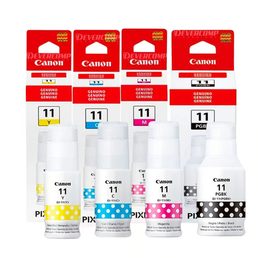 PACK DE TINTA CANON GI-11 NEGRO, CIAN, MAGENTA, AMARILLO - 1