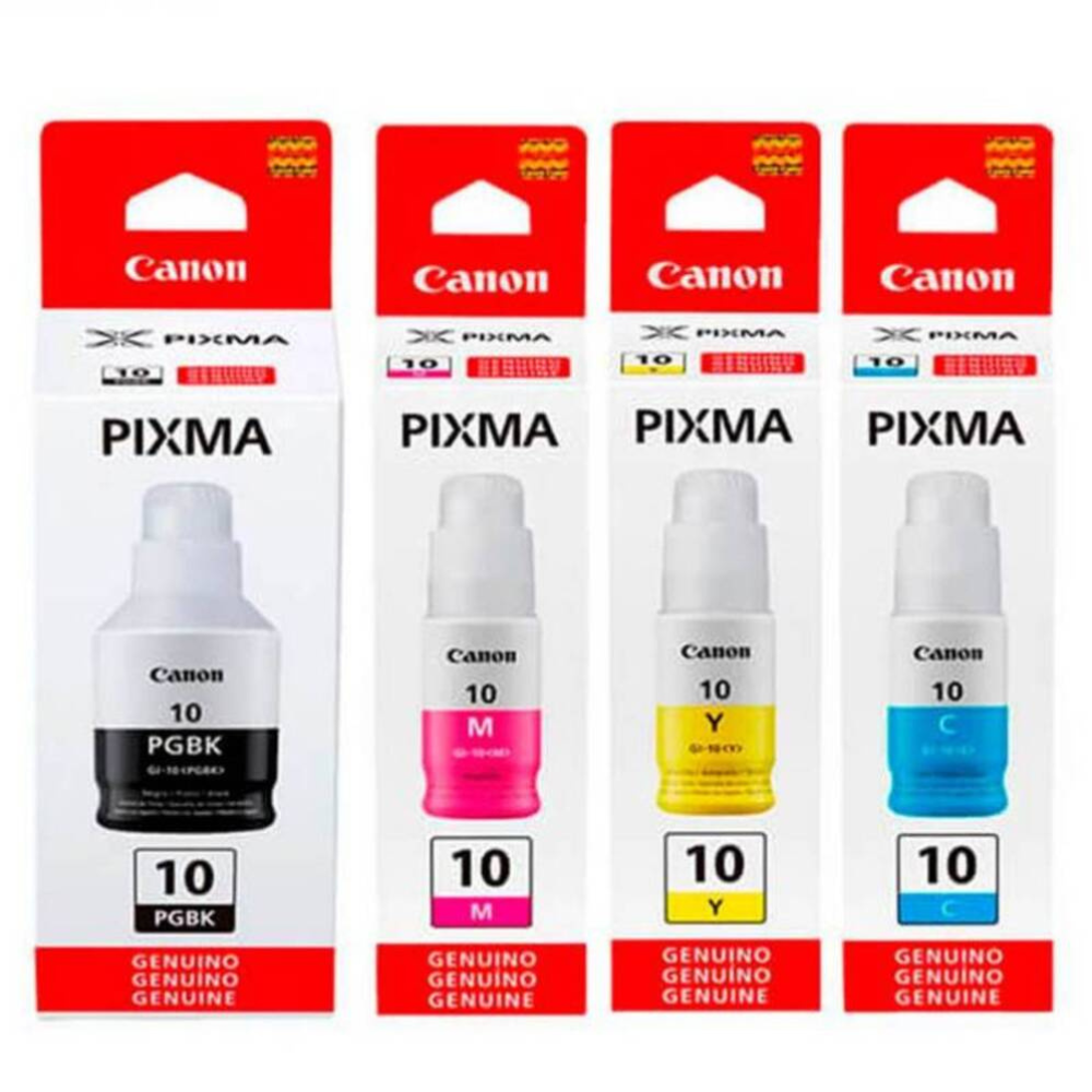 PACK DE TINTA CANON GI-10 NEGRO, CIAN, MAGENTA, AMARILLO - 1