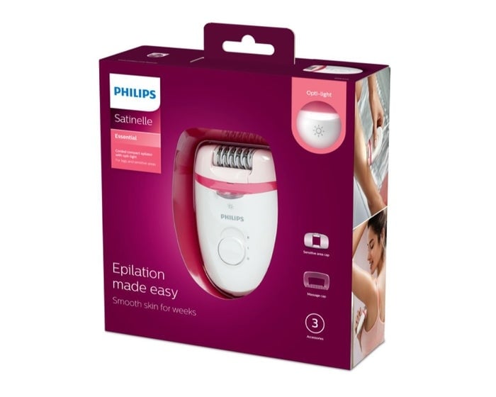 DEPILADORA PHILIPS SATINELLE ESSENTIAL BRE255 CON CABLE - 1