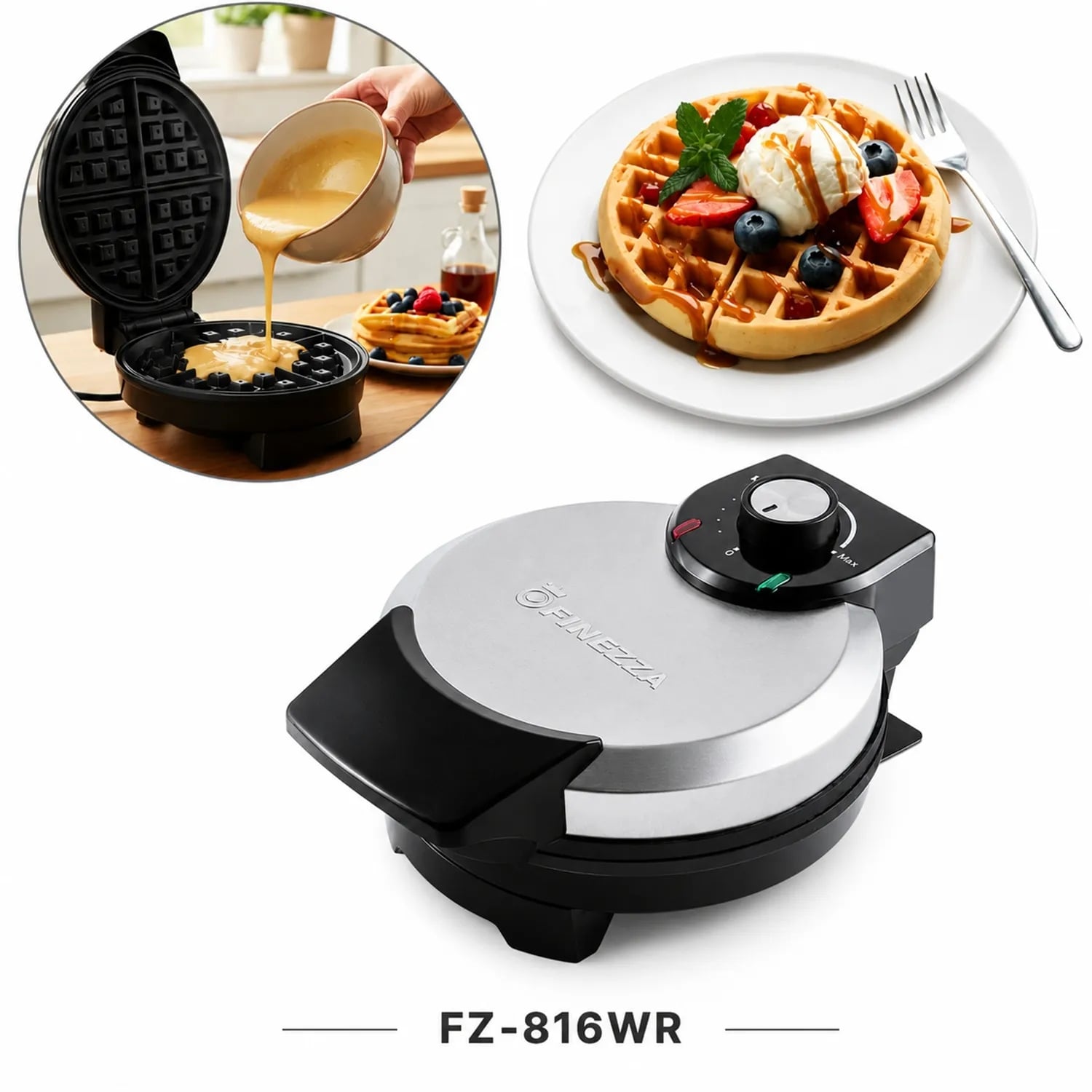 WAFLERA FINEZZA FZ-816WR 1000W ANTIADHERENTE - 1
