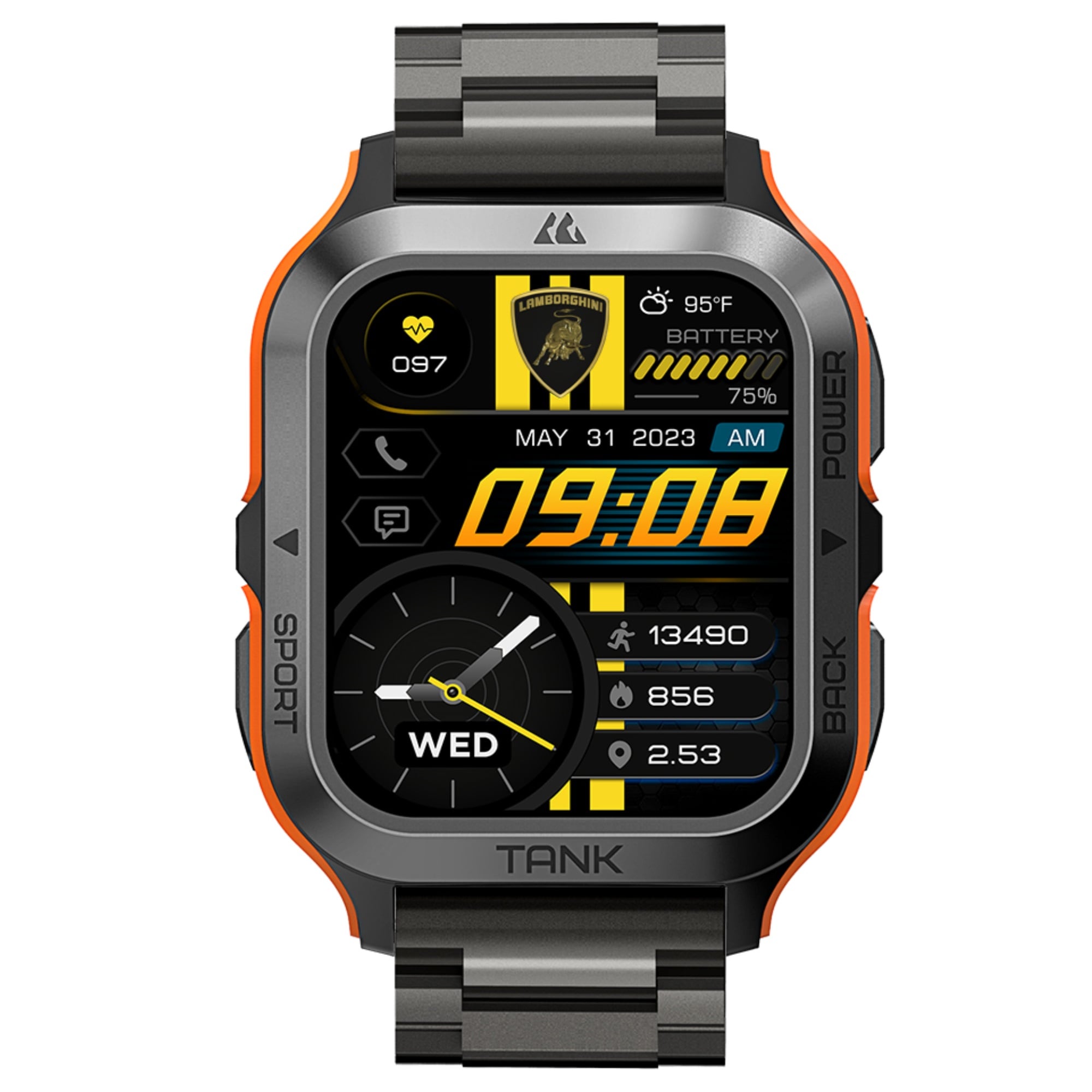 SMARTWATCH LAMBORGHINI AVENTADOR CERCHIO NEGRO METAL - 1