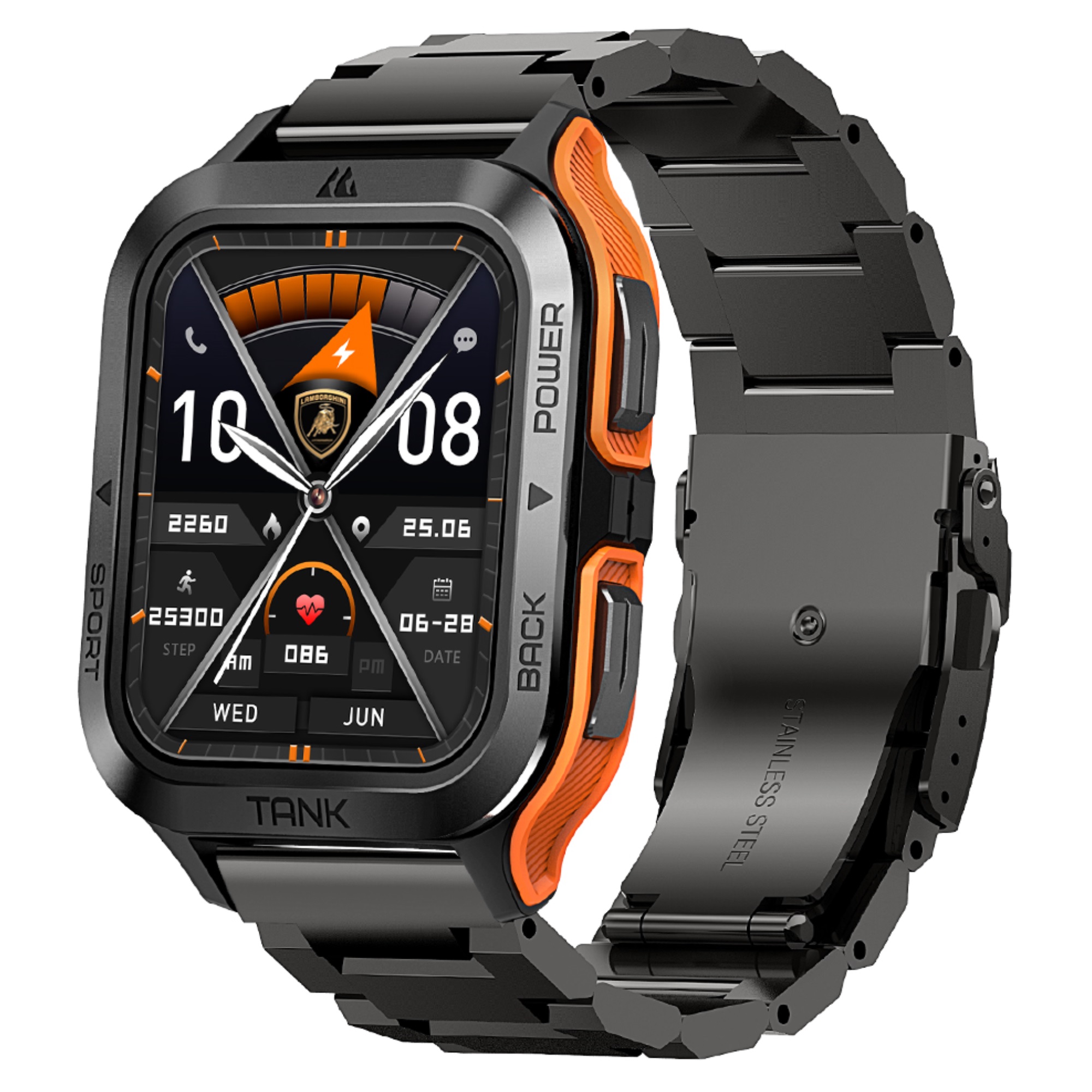 SMARTWATCH LAMBORGHINI AVENTADOR CERCHIO NEGRO METAL - 6