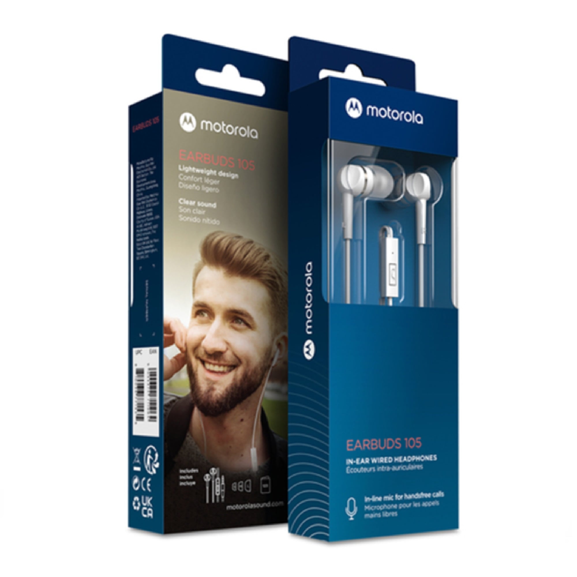 AUDIFONOS MOTOROLA MOTO EARBUDS 105 BLANCO - 3